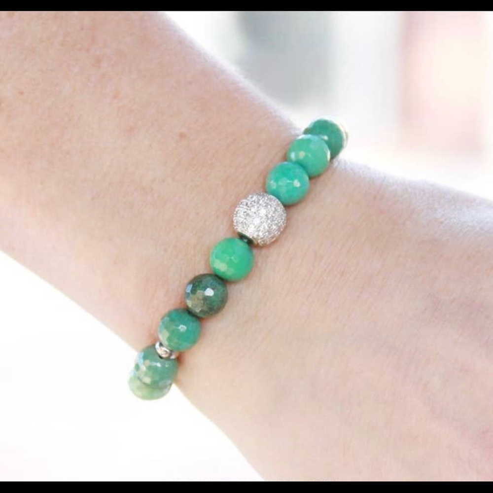 Chrysoprase Lava Diffuser Bracelet Genuine Stones
